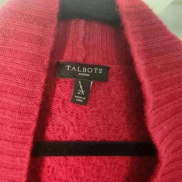 Talbot Woman's Plus  Size Red Cardigan Size 2x - Picture 6 of 9